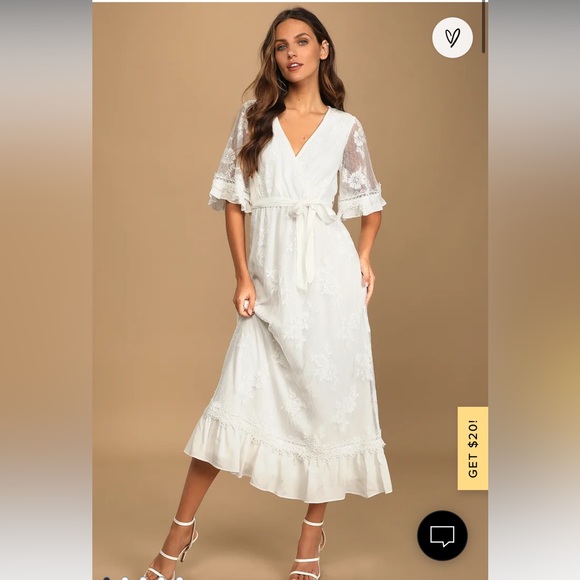 Memorable Moments White Lace Midi Dress - Picture 1 of 5